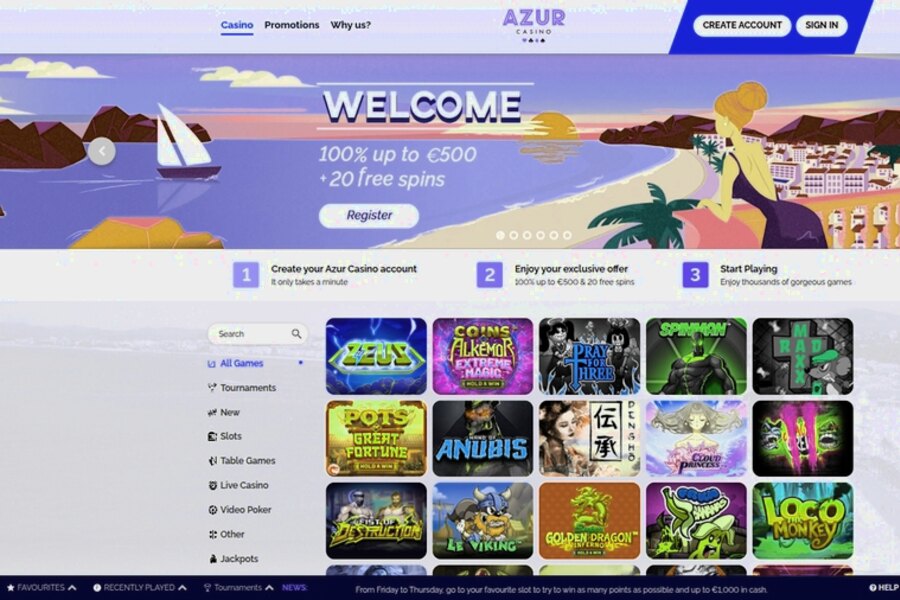 Azur Casino : Guide complet sur le No Deposit Bonus
